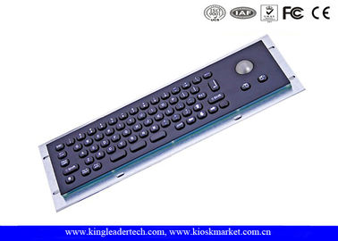 66 Keys Black Metal Keyboard Aluminum Alloy Back Panel With Optical Trackball
