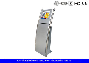 Customizable Information Touch Screen Kiosk Stand With Two Stainless Steel Poles