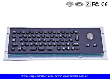 Customizable Small Black Kiosk Metal Panel Mount Keyboard With Mini Trackball