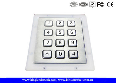 Metal Keys Industrial Numeric Keypad 12 Full Travel Button For Ticket Machines