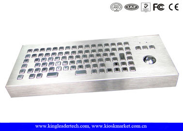 Desktop 86 Keys Waterproof Metal Keyboard With Integrated Trackball