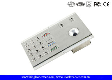 Metal Kiosk Numeric Keypad 16 Flush Keys With Integrated Optical Trackball