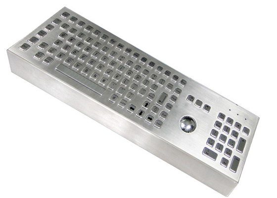 Ip68 Desktop Industrial Metal Keyboard With Full Keys Mouse Touchball