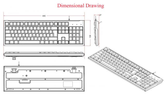 Rugged Waterproof Plastic Keyboard With 12 Function Keys And Numeric Keypad